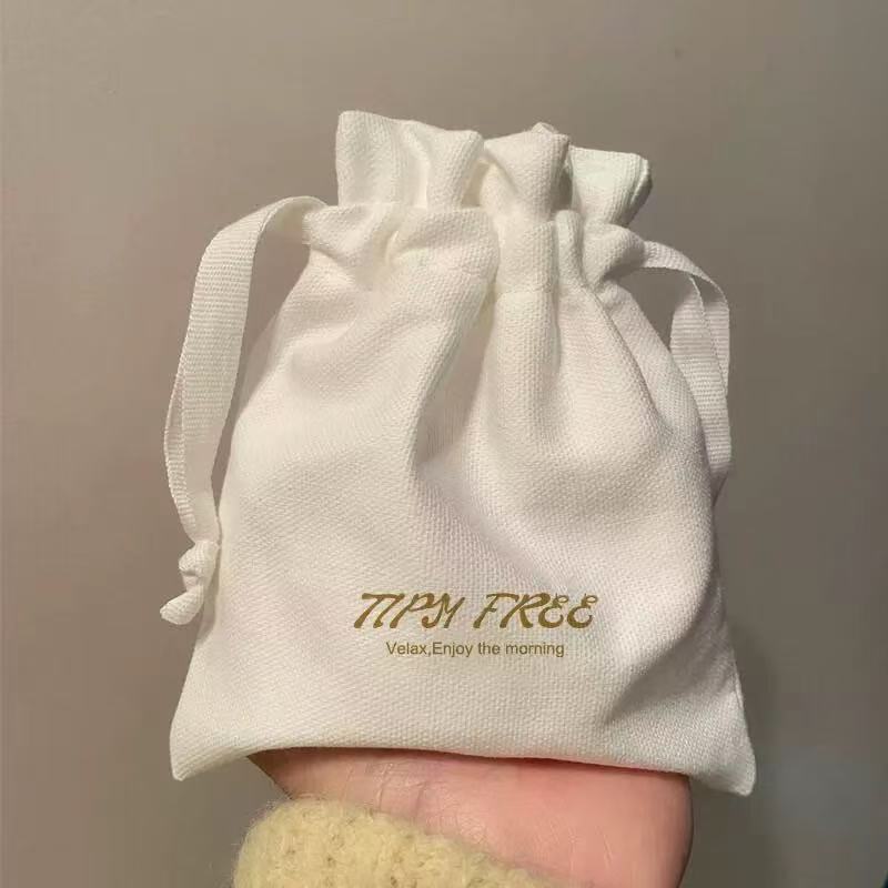 帆布袋定制可加印LOGO高级感美妆珠宝首饰束口袋收纳袋防尘收纳袋