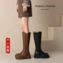 厚底新款高跟复古骑士靴