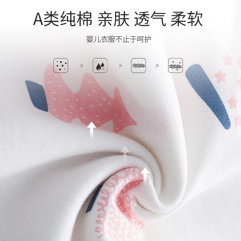 新生儿纯棉无骨蝴蝶衣宝宝四季连体衣0-3月婴儿系带爬服单层哈衣