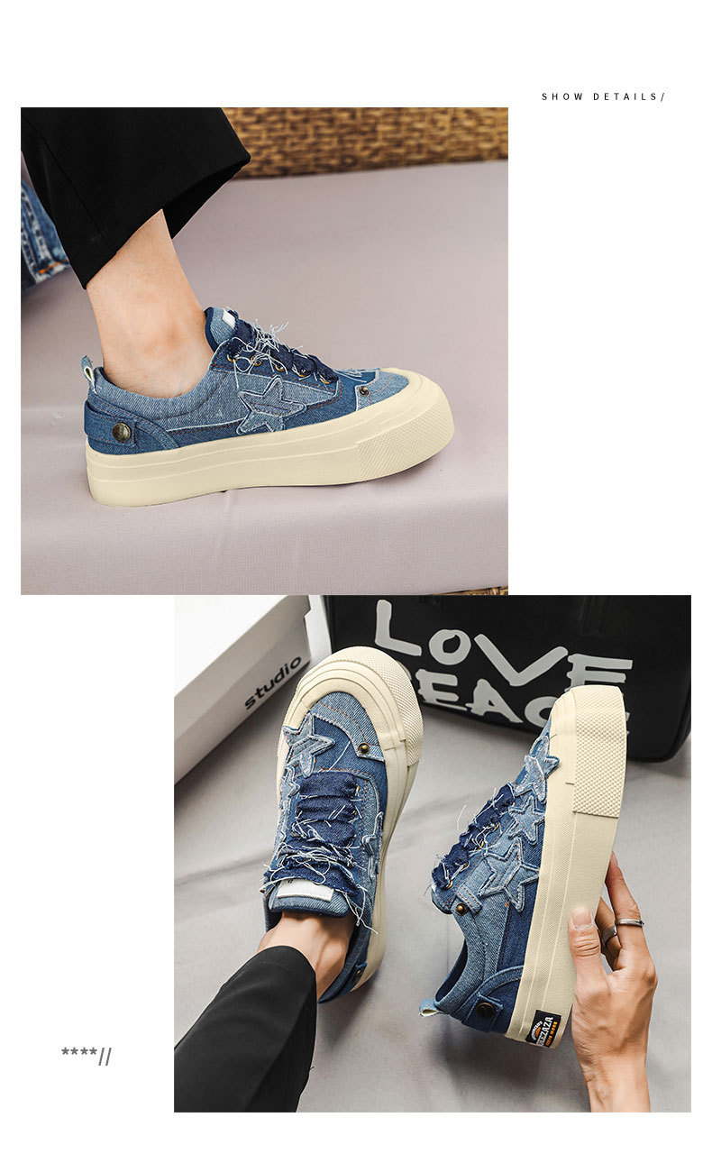 National Tide Couple All Match Ins Wind Trend Sports Star Sneakers New Spring And Autumn Retro Thick Soled Canvas Shoes_voghion.com