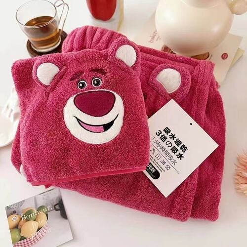 Cartoon coral velvet dry hair cap towel bath towel beach towel soft bath towel adult household bath skirt towel wholesale