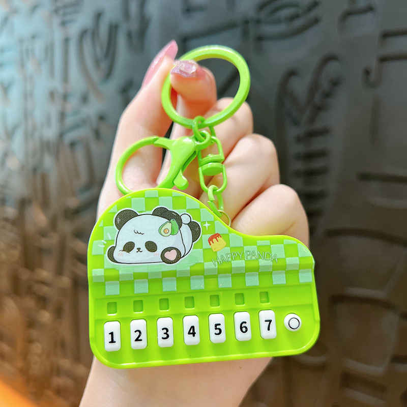 クリエイティブミニピアノキーホルダー発光ハンドヘルド音楽電子キーボードおもちゃバッグペンダントペンダントグラビアギフト|undefined