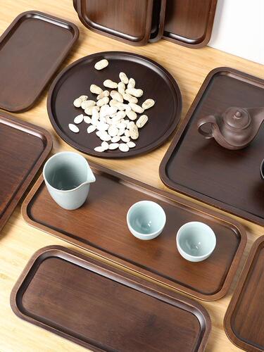 Walnut color tray, rectangular tea tray, dry fruit tray, tea tray, bamboo dry bubble saucer for teacups and tea table