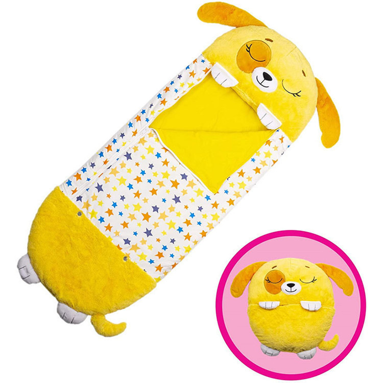 Colcha plegable antipatada unida para niños cartón de dibujos animados bolsa de dormir en stock almohada de animales