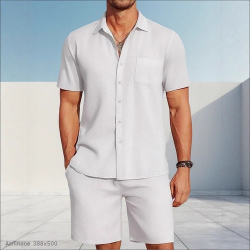 Supports Multi-Platform Drop Shipping Sports Breathable Quick-Drying Short-Sleeved Shirt Shorts Suit European and American Cross-Border Beach
