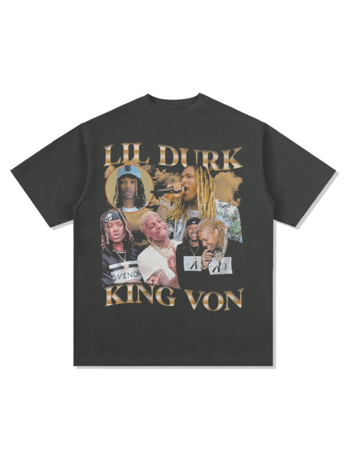 Hip-hop rap americano de estilo callejero estampado retro hace viejo lavado pesado suelto manga corta