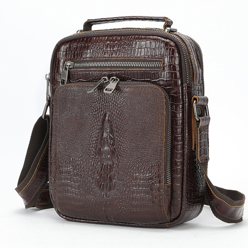 Ventas transfronterizas calientes de cuero para hombres mochila deportiva al aire libre mochila texturizada retro colección de bolsos de hombro