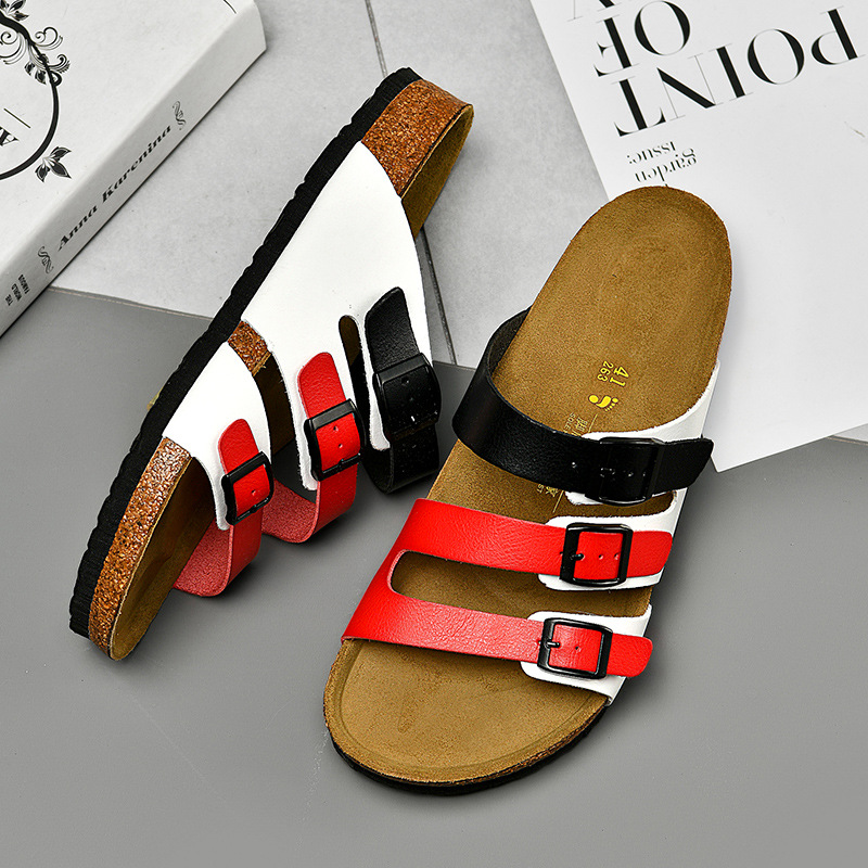 Nueva moda de verano pareja de sandalias de dedo para el hogar, zapatillas casuales para hombres y mujeres con suela gruesa
