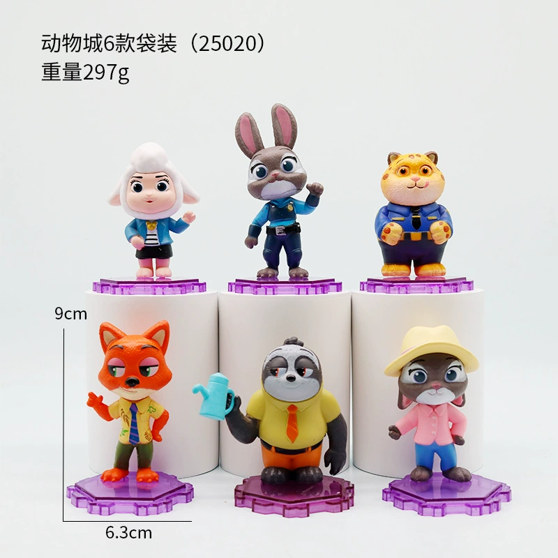 Трендовая серия Blind Box Зверополис 2 Мультфильм Аниме кукла Фигура лиса заяц тигр украшение игрушка