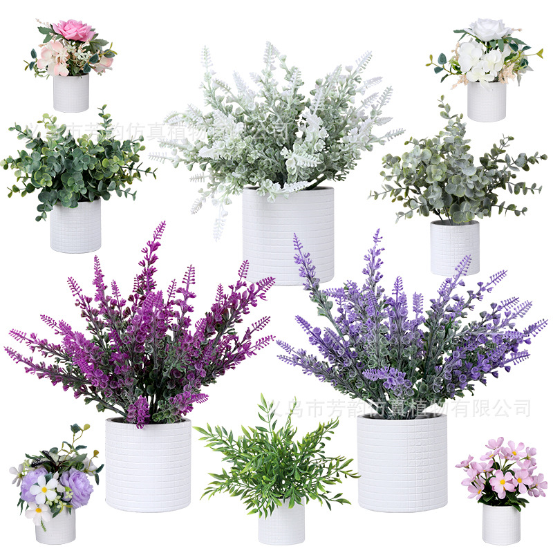 Flocking in stock Nan Tianzhu nuevo tipo de pulpa de imitación maceta amazon decoración de escritorio planta de imitación de flores falsas bonsai