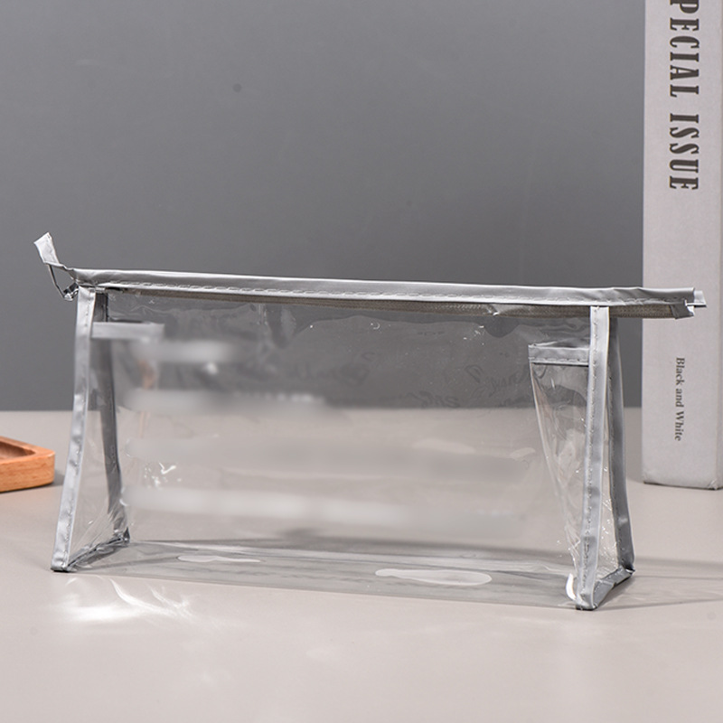 车缝PVC袋旅行套装收纳袋PVC透明化妆品袋eva拉链袋凹印logo