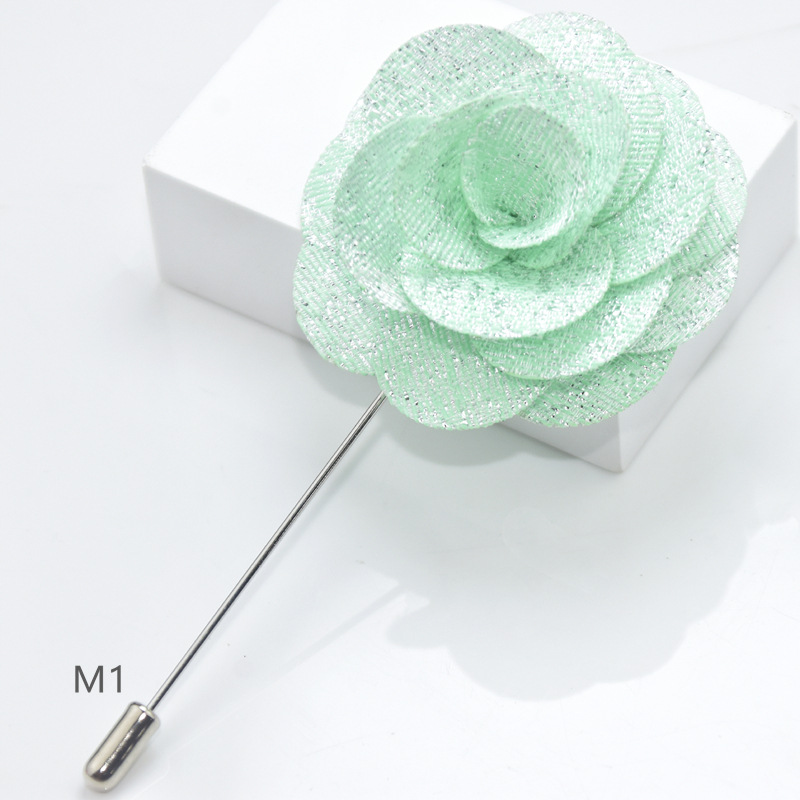 Camellia Brooch, Fabric Tie New Korean-style High-quality Suit Accessory, Gold Thread, Simple And Attractive_voghion.com