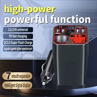 Автомобильное зарядное устройство 12V24V Преобразование 220V Универсальный Инвертор высокой мощности Автомобильный грузовик быстрая зарядка дыморазъем