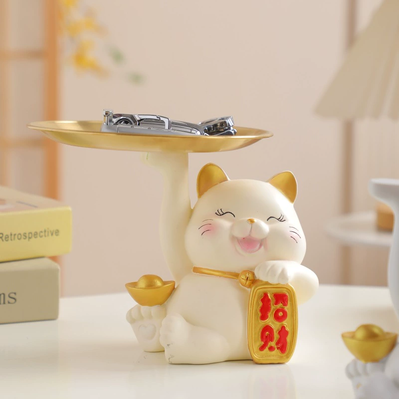 Милые украшения Lucky Cat украшения для хранения ключей поднос вход гостиная настольные украшения открытие дома новоселье подарки