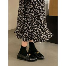 灯芯绒碎花半身裙女春秋中长款遮跨显瘦纯欲风a字裙冬天穿的冬裙