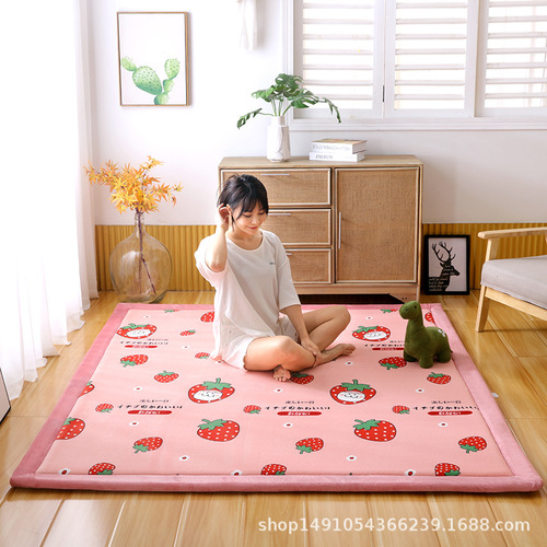3 cm membership exclusive coral velvet plush thick tatami bed edge cushion rug