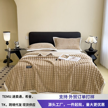 新款秋冬保暖加厚豆豆绒毛毯 盖毯 家用卧室被子沙发午睡毯批发