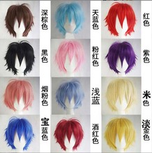 专供跨境 万用款男士反翘假发 cos wigs 动漫假发套cosplay反翘短