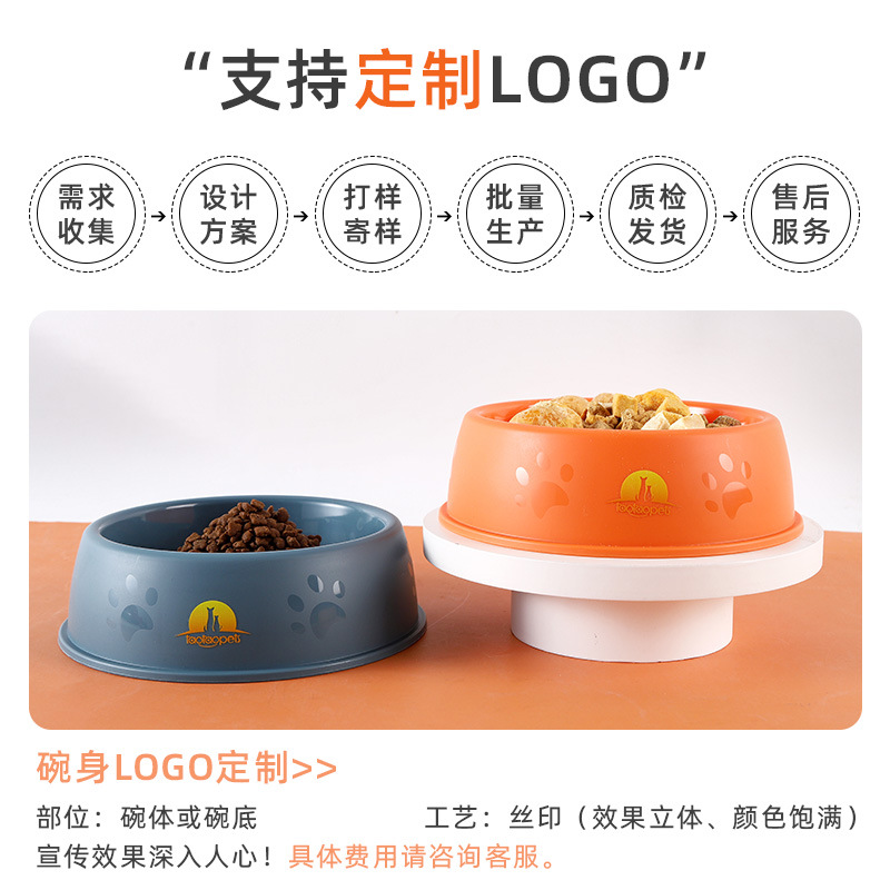 Tazón mate para mascotas personalizado Tazón de perro huellas antideslizantes Tazón de plástico Tazón de mascotas personalizado Tazón de perro logotipo