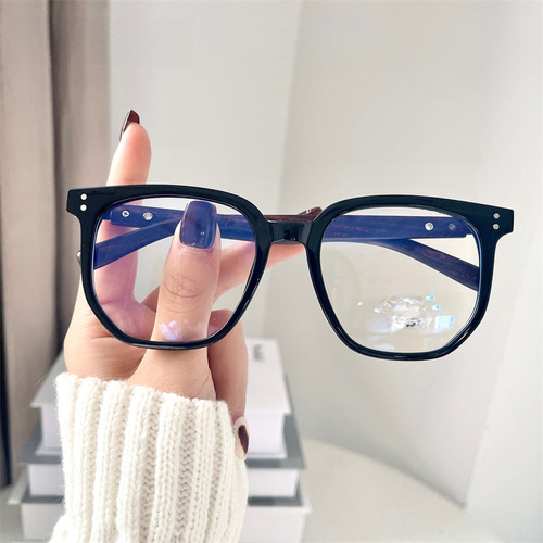 30128 New TR Wood Grain Temple Fashionable Internet Celebrity Anti-Blue Light Glasses Retro Transparent Eyeglass Frame Plain Glasses