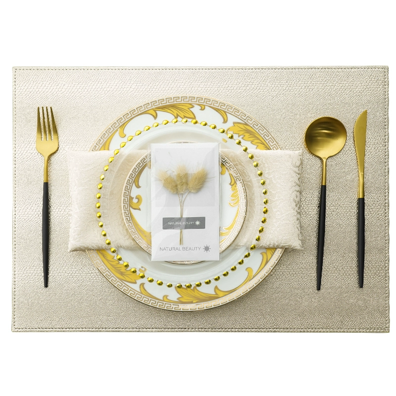 Waterproof dinner plate, golden tableware, table mat, anti-scald