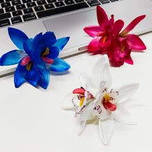 双朵仿真蕙兰花边夹发饰海边度假头花发夹蝴蝶结刘海清新甜美