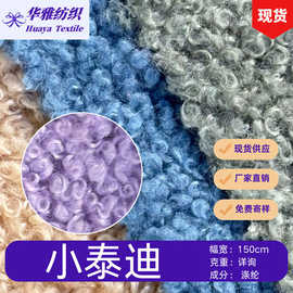 现货颜色小泰迪绒 秋冬复合卫衣套装毛绒玩具童装涤纶面料批发