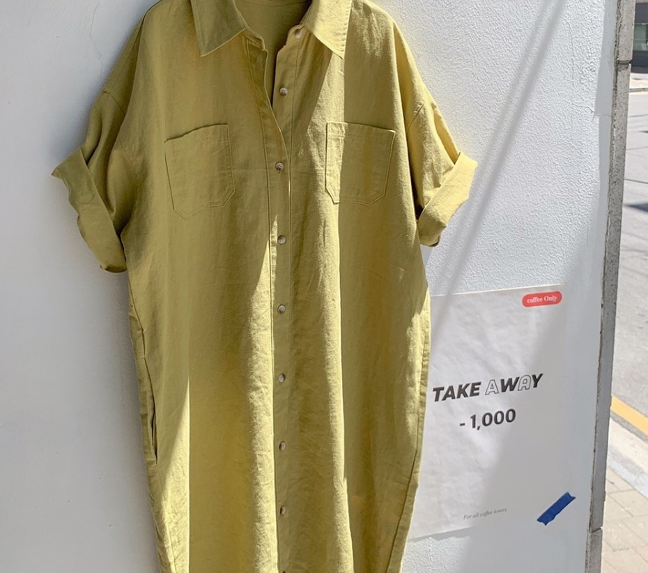 Korean Summer Short Sleeve Long Pattern Dress Loose Lazy Over The Knee Shirt Dress Women