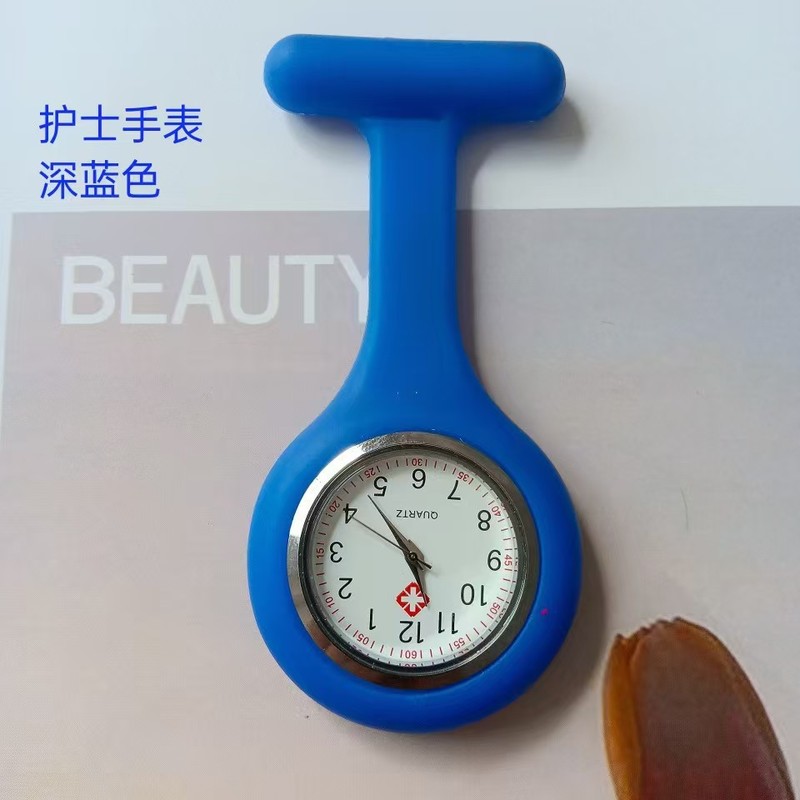 外贸硅胶护士表学生怀表别针挂表可定logo男女表T型果冻色表批发|undefined
