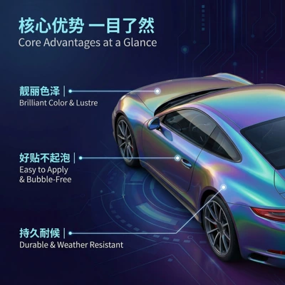 Auto Color Change Film – Wrap Film in Glacier Blue and Piano