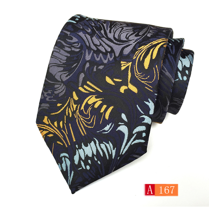 FUENTE fabricante poliéster jacquard material de los hombres corbata flor grande oreja moda corbata de moda en stock al por mayor