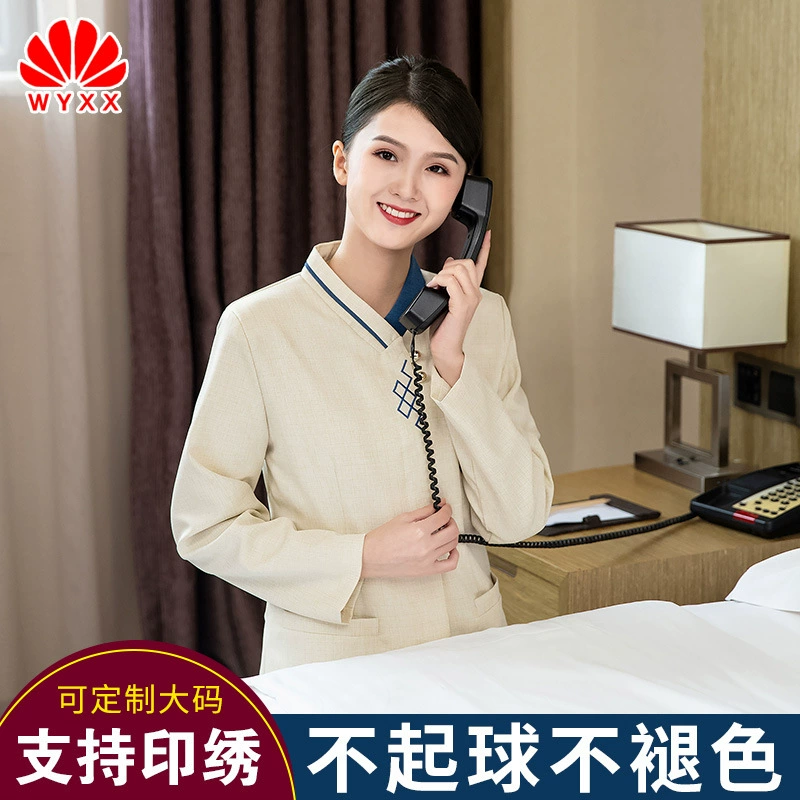 Уборка рабочей одежды с длинным рукавом Весна и осень Зима Женская Гостиница Гостиничный номер уборщик PA Униформа собственности тетя Рабочая одежда