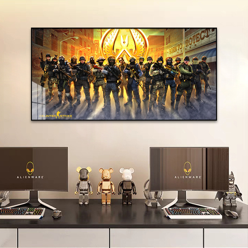 CSGO Game Theme Hanging Painting E-sports Hotel Room Decorative Painting Background Wall Internet Cafe Mural Bedroom Background CSGO Game Theme Hanging Painting E-sports Hotel Room Decorative Painting Background Wall Internet Cafe Mural Bedroom Background