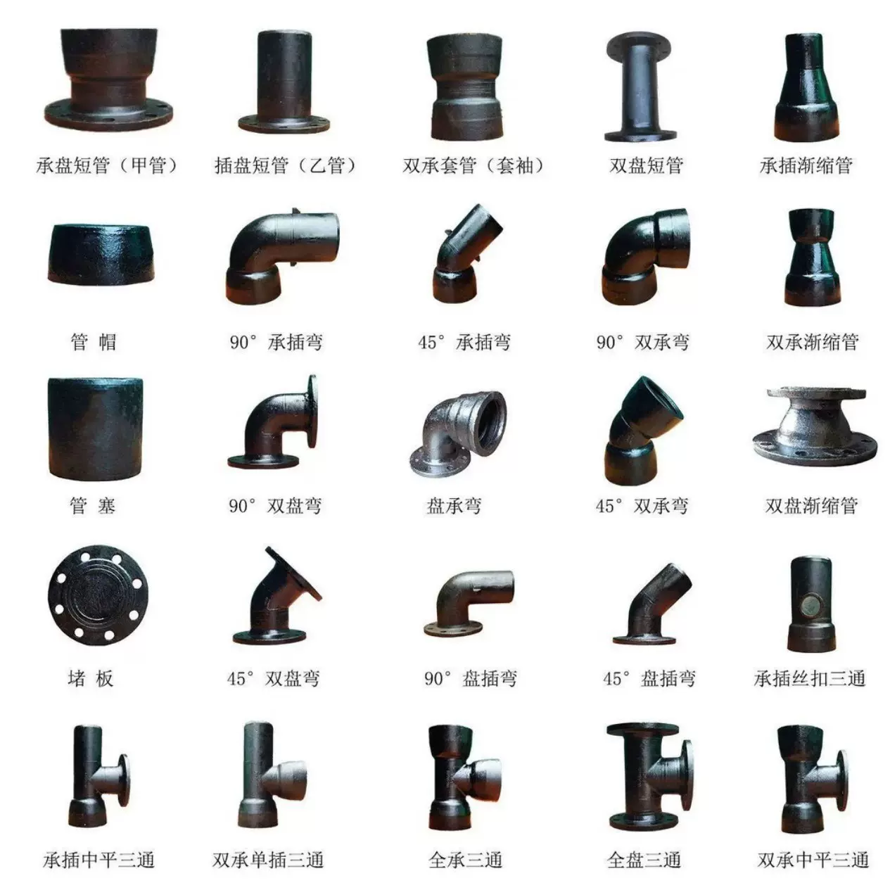 球墨铸铁管件承插盘管承插盘弯盘管承平管承三通盘插管排水管