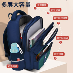 New student backpack for boys and girls, suitable for 1-3-6 grades, college-style British style, weight reduction children's backpack, wholesale