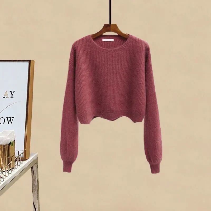 Women's Autumn Sweater And Skirt Co-ord Set For Women Slim Fit_voghion.com