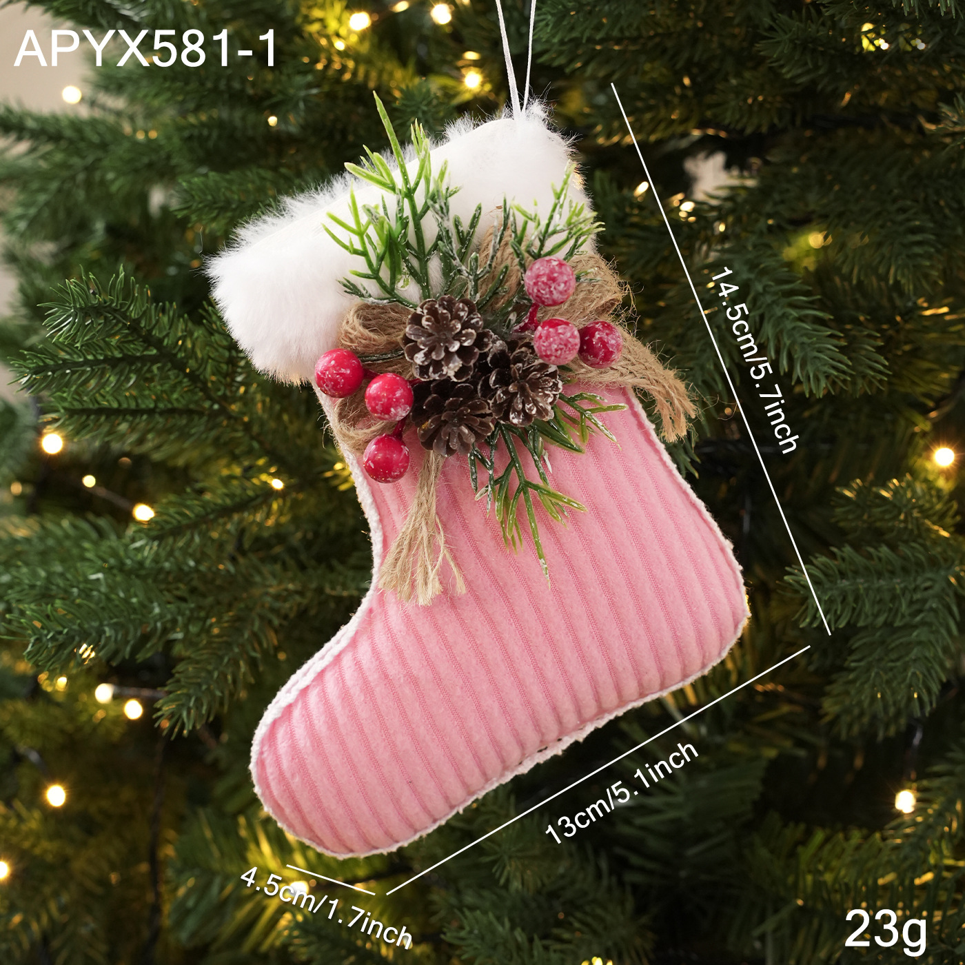 Calcetines rosa de Navidad