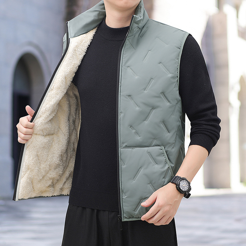 Ropa de invierno de hombre chaleco de ultrasonido herramienta de caballo collar hombre espeso deporte al aire libre comercio exterior chaleco de cashmere