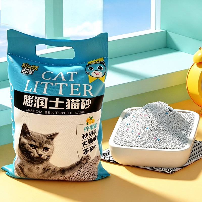 Arena para Gatos de Bentonita 10 kg Aglomerante Desodorante y Bajo en Polvo