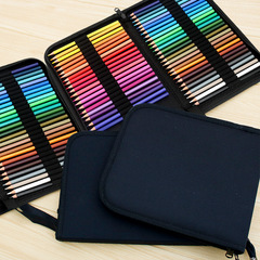 彩鉛筆包36孔筆簾48孔彩色鉛筆袋72色可摺疊拉鏈畫筆包帆布廠家