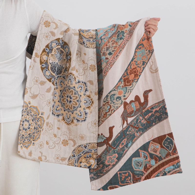 Pure Cotton Gauze Large Towel, Retro Style, High-End Camel Style, Couple's All-Cotton Towel for All Seasons, Suitable for Face Washing and Bathing Pure Cotton Gauze Large Towel, Retro Style, High-End Camel Style, Couple's All-Cotton Towel for All Seasons, Suitable for Face Washing and Bathing