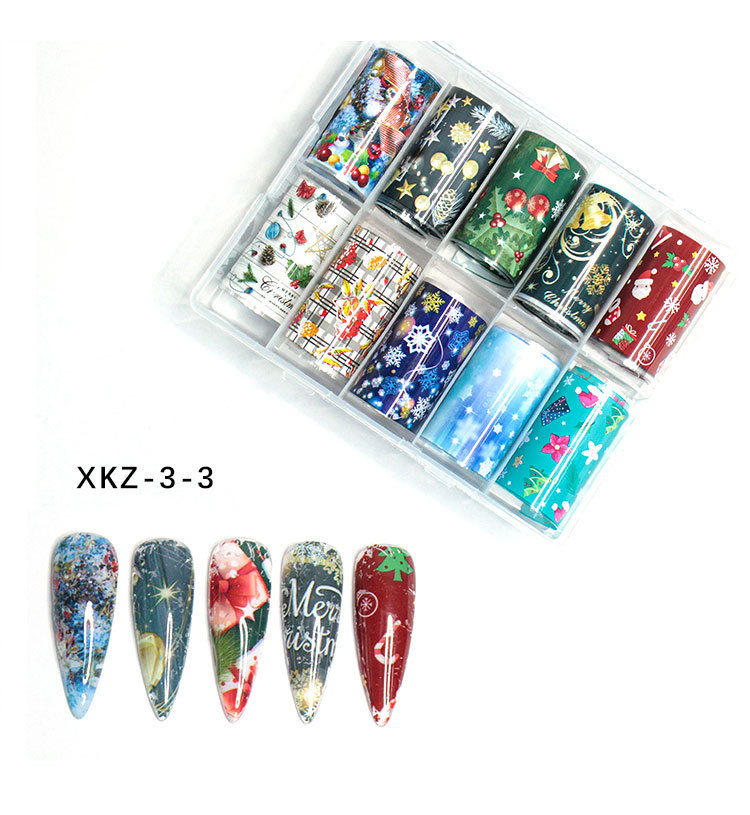 Transferencia de Arte de uñas de Navidad Fabricante de pegatinas de cielo estrellado Nuevo arte de uñas cielo estrellado pegatinas traje floreciente cielo estrellado papel al por mayor