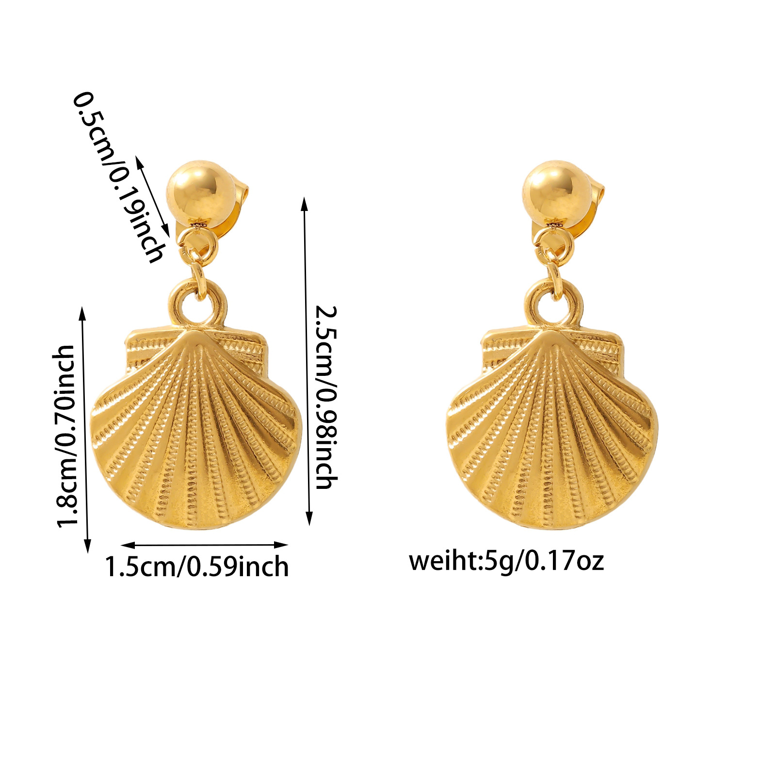 Women's Gender 1 Pair Retro Marine Style Classic Style Starfish Conch Shell 304 Stainless Steel Drop Earrings