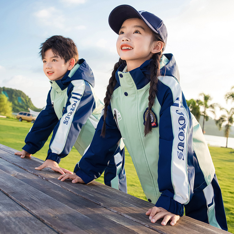 校服套裝小學生秋冬季衝鋒衣三件套幼兒園園服春秋裝兒童班服套裝