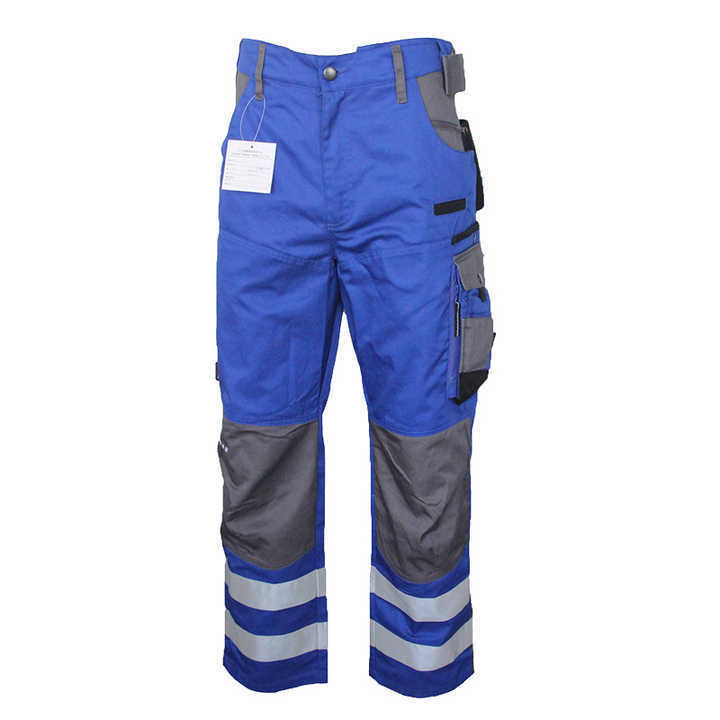 High Supply Custom Multi-Pocket with Reflective Strip Cargo Pants Work Clothes Pants Fluorescent Bright Color Men's Reflective Labor Clothing Pants