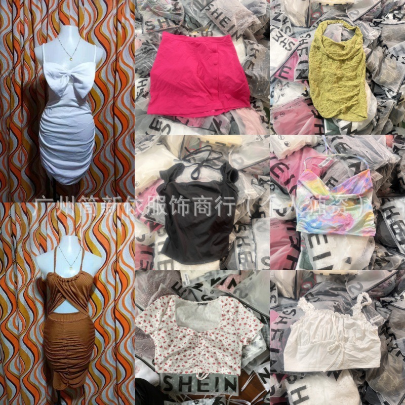 SHEIN ropa de mujer spot foto real chaleco sin mangas shein sexy umbilical vestido misceláneo spot al por mayor