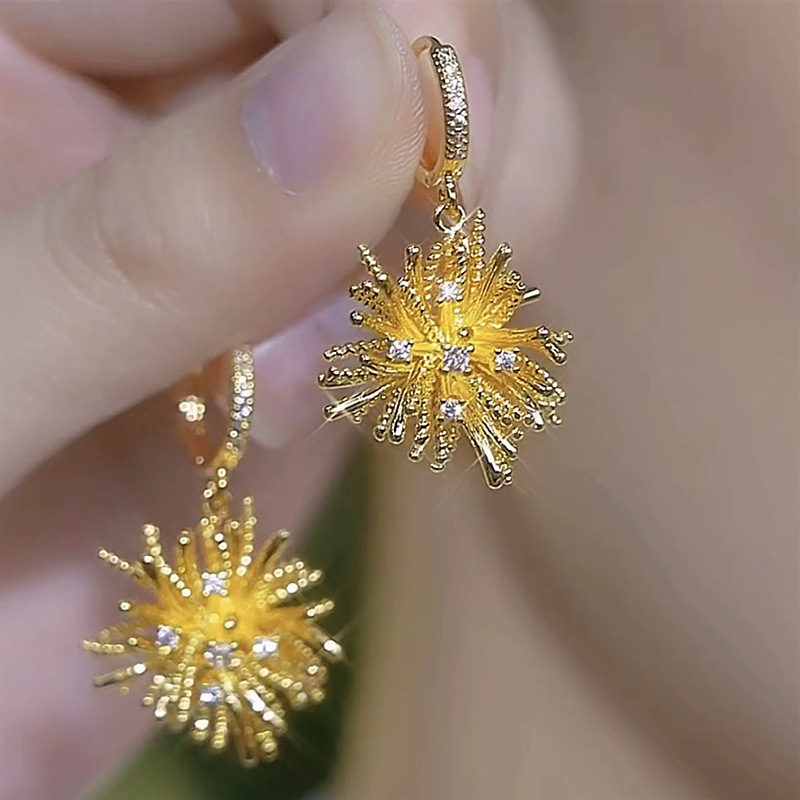 新款烟花耳扣女韩国小众气质百搭耳环个性轻奢风高级感时尚耳饰品