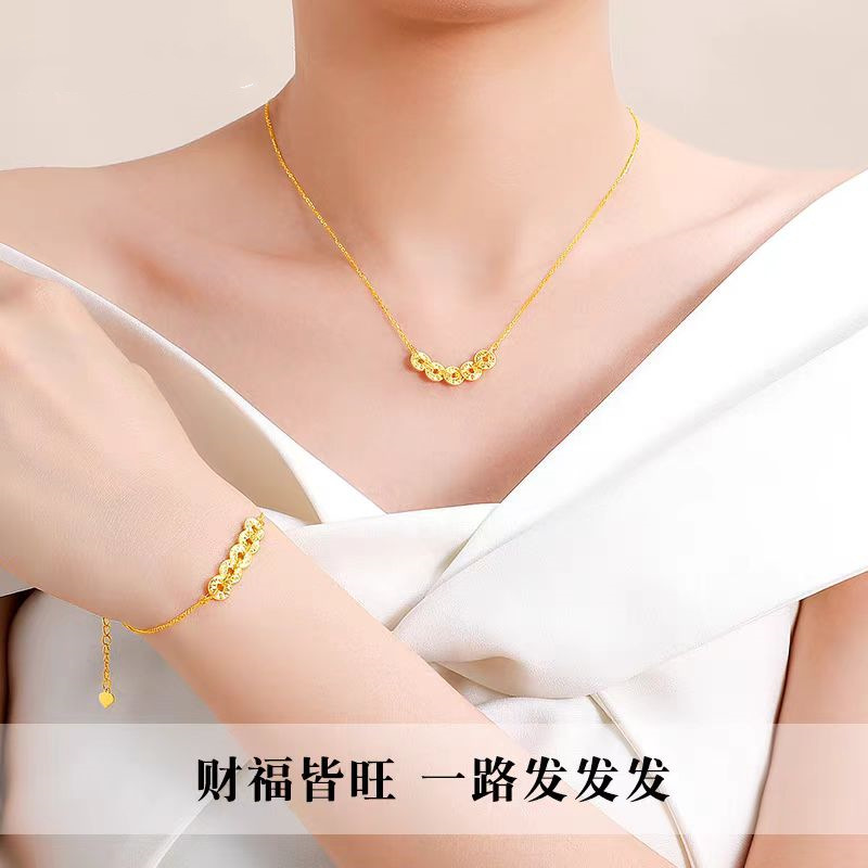 Coins, bracelet, necklace, light luxury style, high-quality style 3