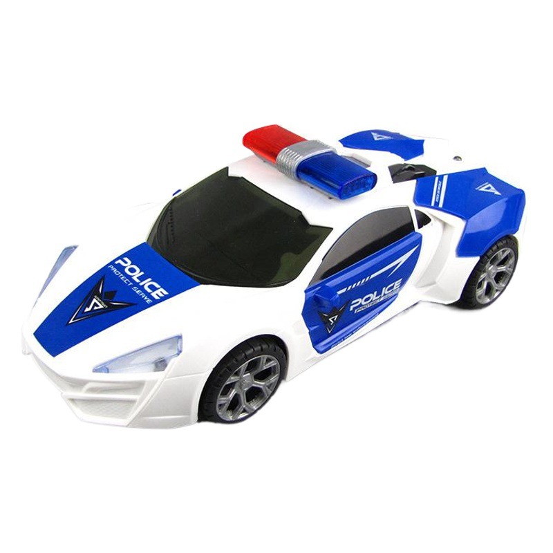 Tiktok mismo colorido coche eléctrico universal música ligera parada de coches de policía de doble puerta para niños Venta caliente juguetes para niños