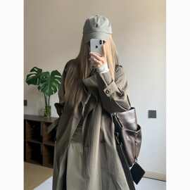 小个子流行正爆款韩版中长款风衣外套女巨新款好看秋季2025的薄款